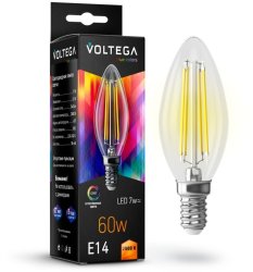 Филаментная светодиодная лампа E14 7W 2800K (теплый) Crystal Voltega 7152