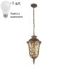 Уличный подвесной светильник с лампочкой  Favourite Luxus 1495-1P+Lamps А60