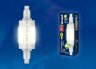 Лампа светодиодная (UL-00001554) Uniel R7s 6W 3000K прозрачная LED-J78-6W/WW/R7s/CL PLZ06WH