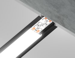 Алюминиевый профиль встраиваемый 30.6*6 для светодиодной ленты до 19,8мм Ambrella light ILLUMINATION Alum GP1100BK