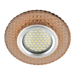 Встраиваемый светильник с LED подсветкой Fametto Luciole DLS-L135 Gu5.3 Glassy/Light Tea (UL-00003860)