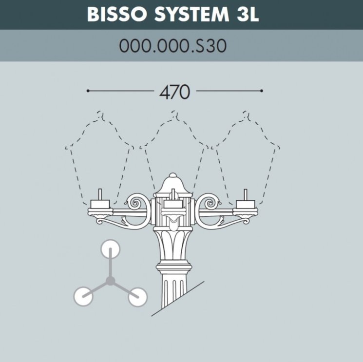 Консоль для паркового фонаря Fumagalli BISSO SYS 3L 000.000.S30.A0