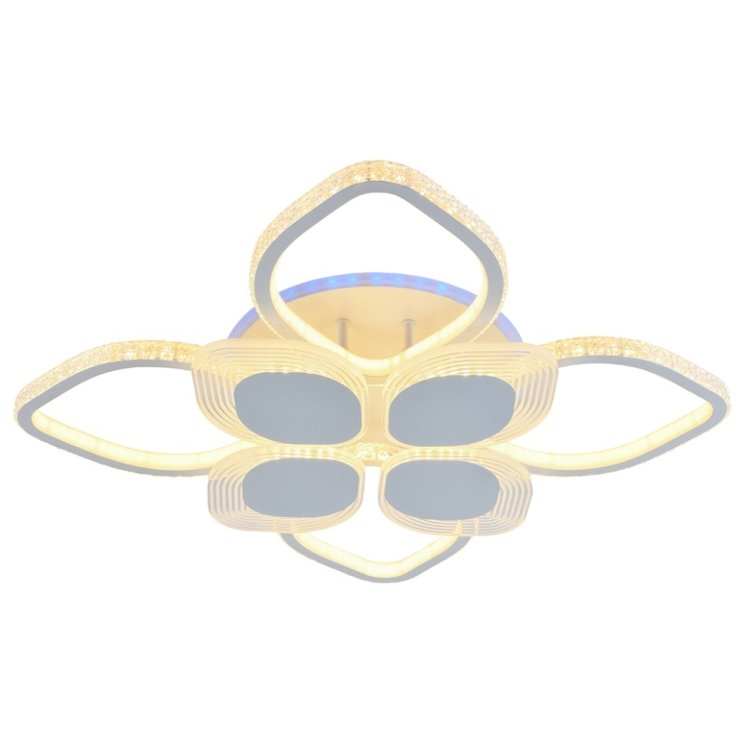 Светодиодная диммируемая люстра с ПДУ Profit Light 5892/4+4A WHT 248W+8W RGB