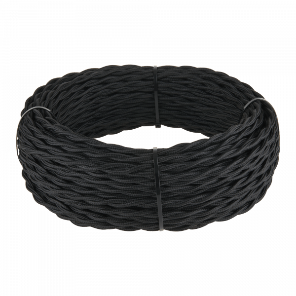 Ретро кабель витой 3х1,5 (черный) Werkel 50 м W6453508