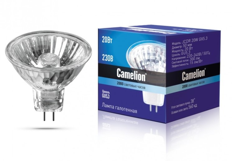 Галогенная лампа GU5.3 20W JCDR Camelion JCDR 20W GX5.3 (6138)