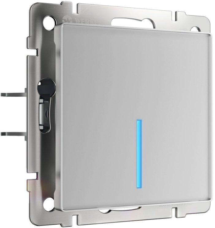 Выключатель одноклавишный сенсорный с управлением по Wi-Fi (серебряный) Werkel W4510606