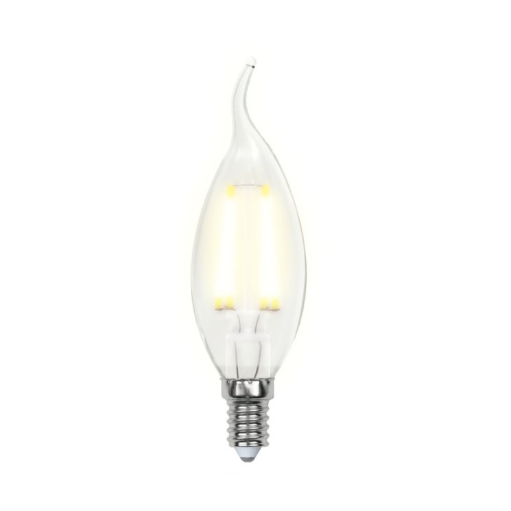 Филаментная светодиодная лампа E14 7,5W 3000K (теплый) Uniel LED-CW35-7.5W-WW-E14-CL GLA01TR (UL-00003248)