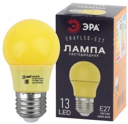 Лампа светодиодная ЭРА E27 3W 3000K желтая ERAYL50-E27 Б0049581