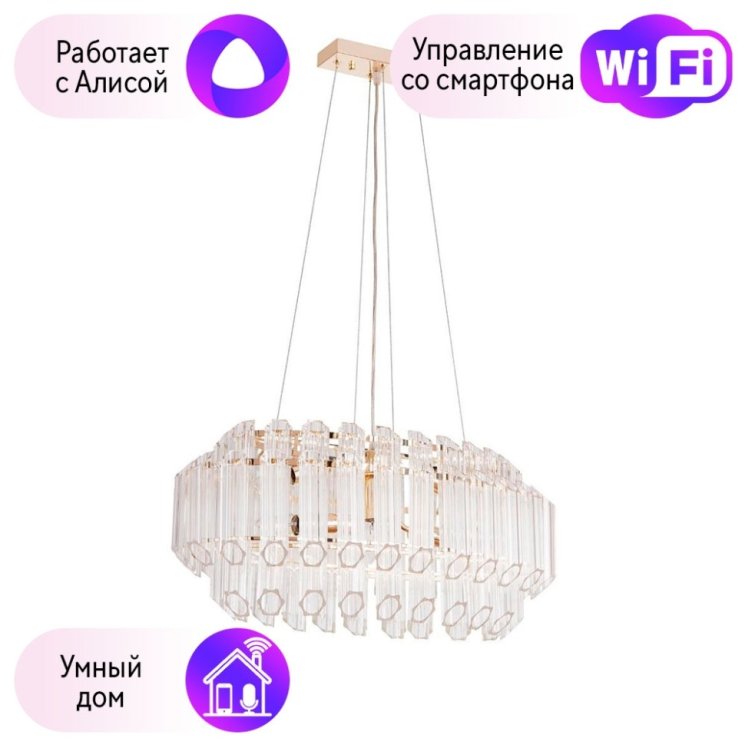 Подвесной светильник Arte Lamp Jastin с поддержкой Алиса A2848SP-5GO-A