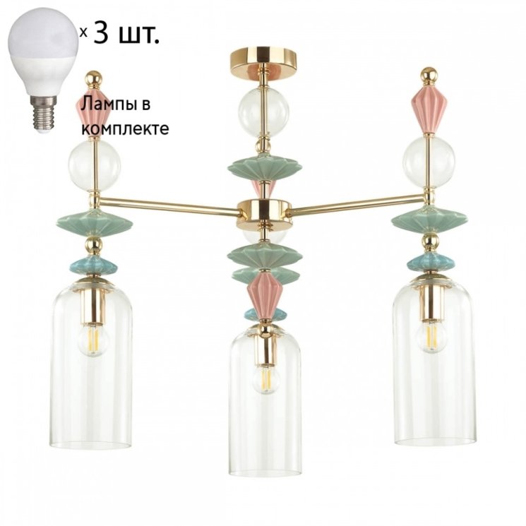 Люстра на штанге с лампочками Odeon Light Bizet 4855/3C+Lamps E14 P45