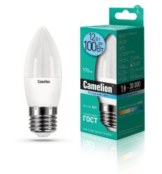 Светодиодная лампа E27 12W 4500К (холодный свет) Camelion LED12-C35/845/E27 (13690)
