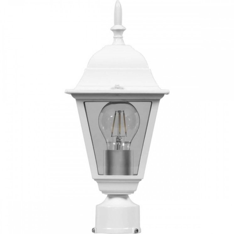 Светильник садово-парковый Feron 4103/PL4103 четырехгранный на столб 60W E27 230V, белый 11017