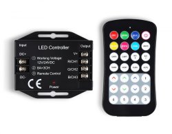 Контроллер для светодиодных лент RGB с радио пультом 2.4G 24A 12V 288W/ 24V 576W Ambrella light ILLUMINATION LED Strip GS11351