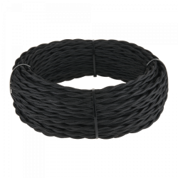 Ретро кабель витой 2х1,5 (черный) Werkel 20 м W6452208
