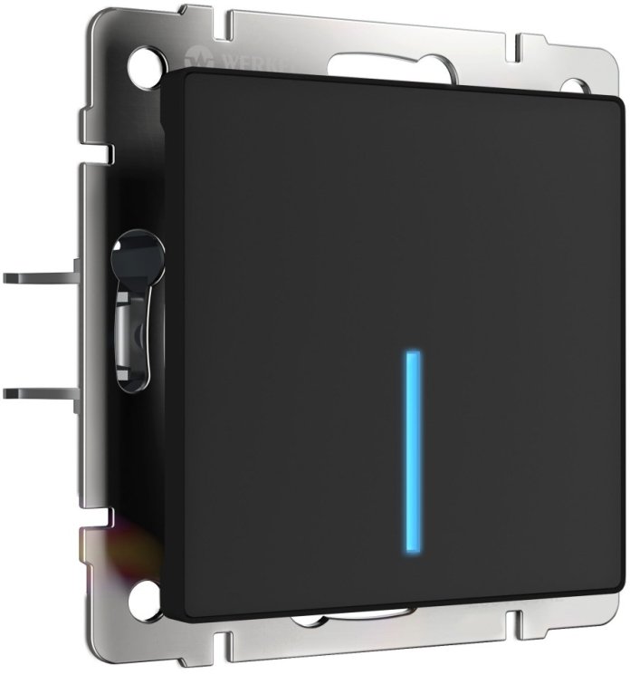 Сенсорный выключатель одноклавишный с подсветкой 1000 Вт (черный) Werkel W4510008