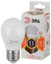 Лампа светодиодная ЭРА E27 11W 2700K матовая LED P45-11W-827-E27 Б0032987