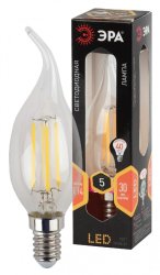 Филаментная светодиодная лампа Е14 5W 2700К (теплый) Эра F-LED BXS-5W-827-E14 (Б0043436)