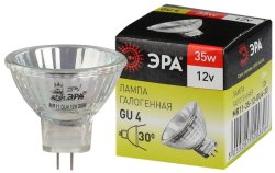 Галогенная лампа GU4 35W 3000К (теплый) Эра GU4-MR11-35W-12V-30CL (C0027362)