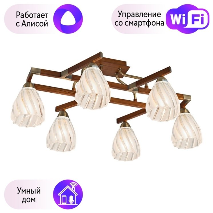 Потолочная люстра Velante с поддержкой Алиса 284-507-06-A