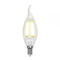 Лампа светодиодная филаментная (UL-00001374) Uniel E14 6W 4000K прозрачная LED-CW35-6W/NW/E14/CL PLS02WH