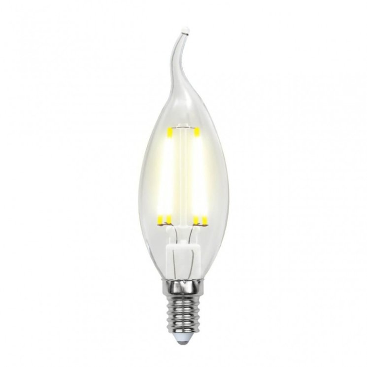 Лампа светодиодная филаментная (UL-00001374) Uniel E14 6W 4000K прозрачная LED-CW35-6W/NW/E14/CL PLS02WH
