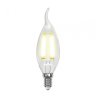 Лампа светодиодная филаментная (UL-00001374) Uniel E14 6W 4000K прозрачная LED-CW35-6W/NW/E14/CL PLS02WH