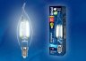 Лампа светодиодная филаментная (UL-00001374) Uniel E14 6W 4000K прозрачная LED-CW35-6W/NW/E14/CL PLS02WH