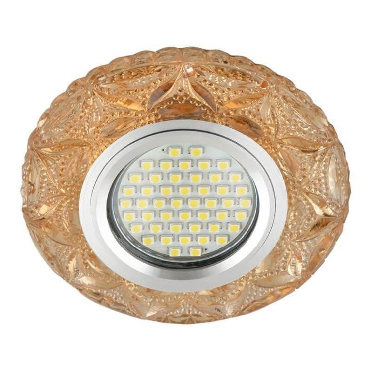Встраиваемый светильник с LED подсветкой Fametto Luciole DLS-L149 Gu5.3 Glassy/Tea (UL-00003904)