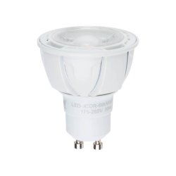 Лампа светодиодная GU10 6W 4500K LED-JCDR-6W/NW/GU10/FR/38D ALP01WH пластик (7907)
