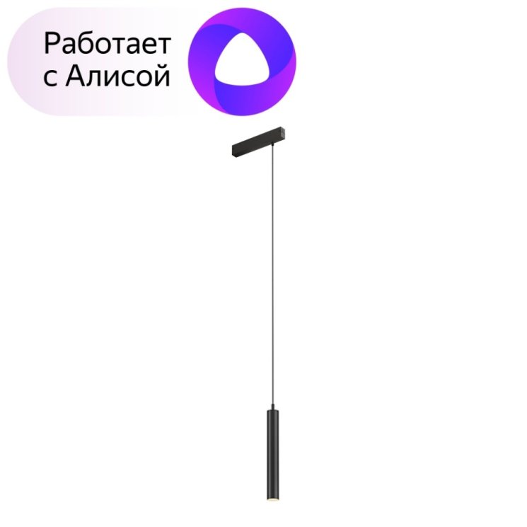Однофазный LED светильник на подвесе 9W 2700-6000К для трека с поддержкой ''Алиса'' Denkirs DK8008-BK
