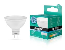 Светодиодная лампа GU5.3 10W 4500K (холодный свет) Camelion LED10-JCDR/845/GU5.3 (13685)