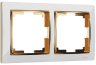 Рамка на 2 поста (белый/золото) Werkel W0021933