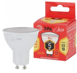 Светодиодная лампа GU10 5W 2700К (теплый) Эра ECO LED MR16-5W-827-GU10 (Б0019062)