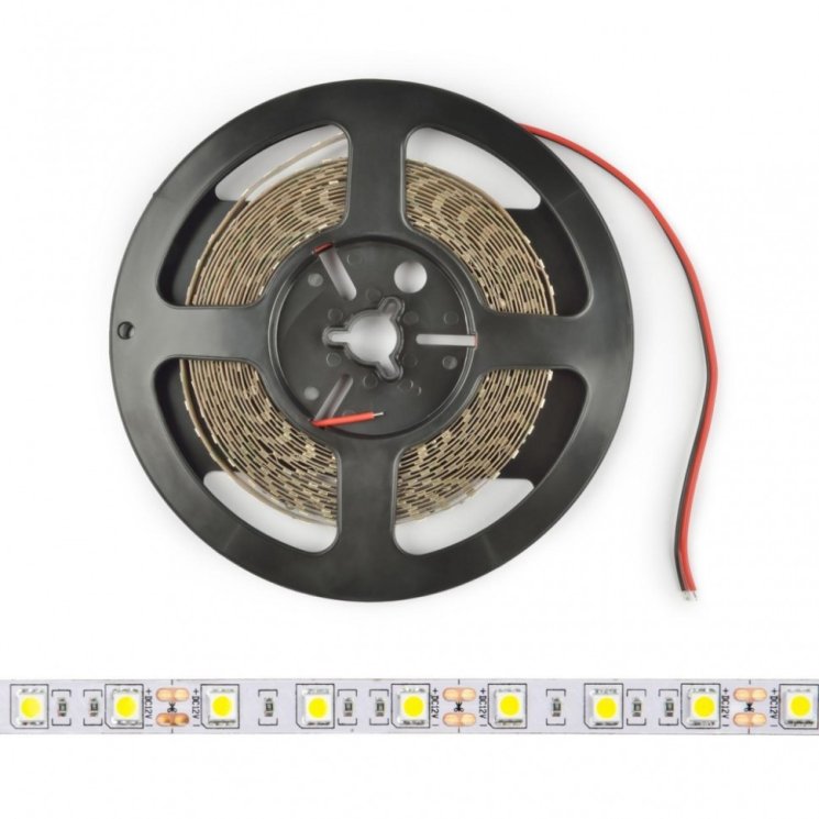 Светодиодная лента (UL-00004374) Uniel 14,4W/m 60LED/m 5050SMD теплый белый 5M ULS-M25-5050-60LED/m-10mm-IP20-DC12V-14,4W/m-5M-3000K PROFI