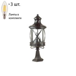 Уличный светильник с лампочками Odeon Light Sation 4045/3B+Lamps E14 Свеча