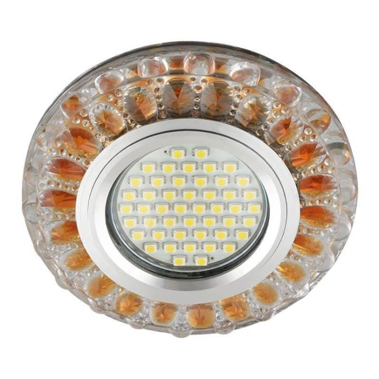 Встраиваемый светильник с LED подсветкой Fametto Luciole DLS-L151 Gu5.3 Glassy/Gold (UL-00003909)