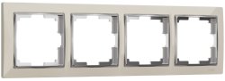 Рамка на 4 поста (слоновая кость/хром) Werkel W0041903