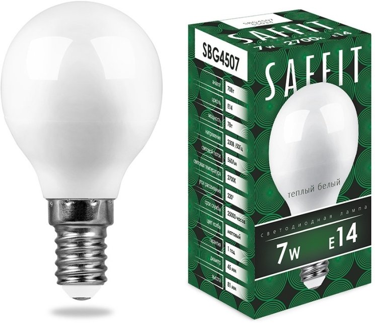 Лампа светодиодная Feron E14 7W 2700K матовая SBG4507 55034