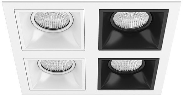D54606060707 Встраиваемый точечный светильник Domino Quadro Lightstar (комплект из 214546+214506+214506+214507+214507)
