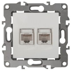 Розетка информационная 2XRJ45 ЭРА 12 12-3108-02 Б0014730