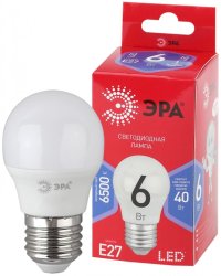 Лампа светодиодная ЭРА E27 6W 6500K матовая P45-6W-865-E27 R Б0045357