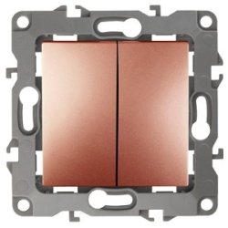 Выключатель двухклавишный ЭРА 12 10AX 250V 12-1004-14 Б0019313