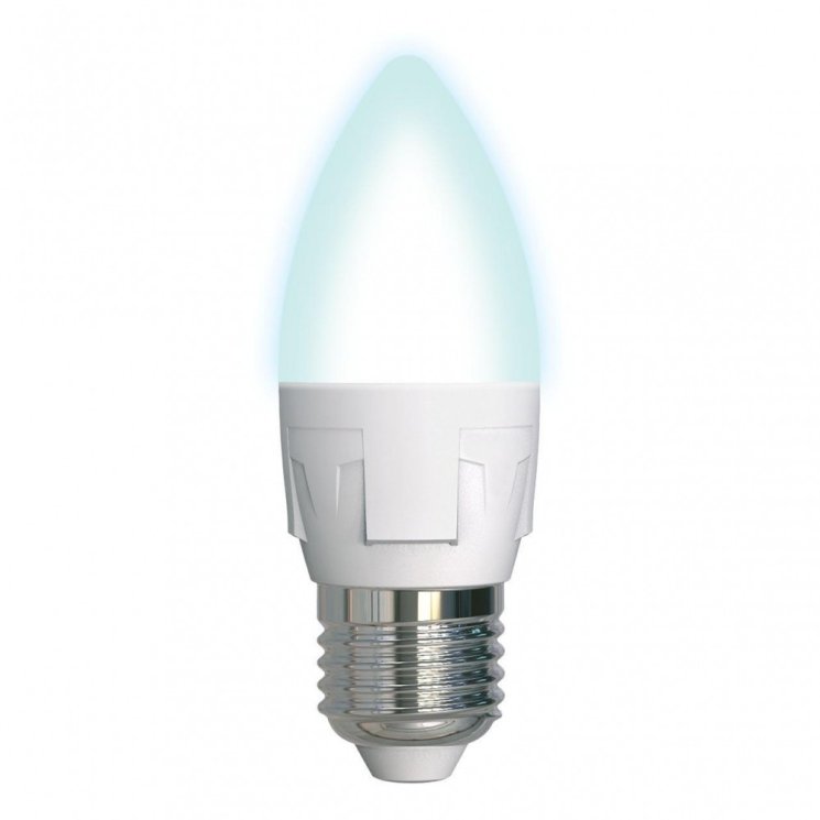 Диммируемая светодиодная лампа E27 7W 4000K (белый) Uniel LED-C37 7W-4000K-E27-FR-DIM PLP01WH (UL-00004295)
