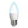 Диммируемая светодиодная лампа E27 7W 4000K (белый) Uniel LED-C37 7W-4000K-E27-FR-DIM PLP01WH (UL-00004295)