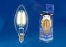 Филаментная светодиодная лампа E14 5W 3000К (теплый) Multibright Uniel LED-C35-5W-WW-E14-CL-MB GLM10TR (UL-00002367)