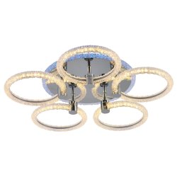 Светодиодная диммируемая люстра с ПДУ Profit Light 8024/5 CHR 90W+8W RGB