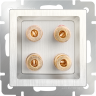 Акустическая розетка Werkel х4 перламутровый рифленый WL13-AUDIOx4 4690389124273
