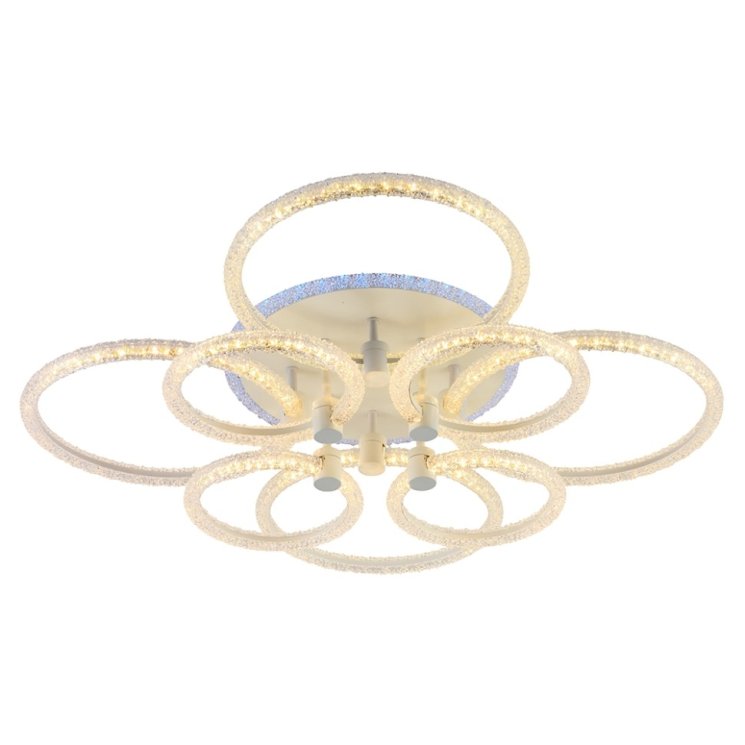Светодиодная диммируемая люстра с ПДУ Profit Light 8024/4+4 WHT 186W+8W RGB