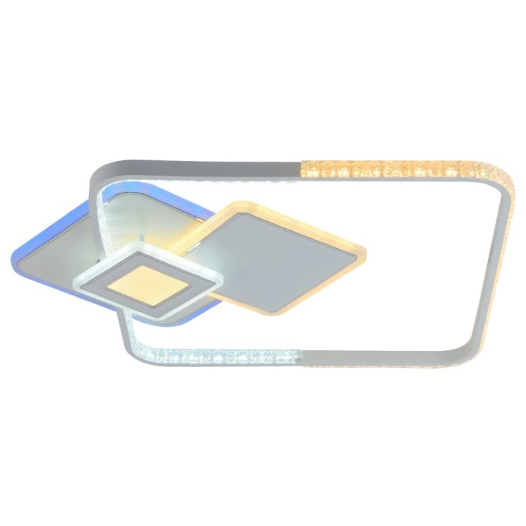 Светодиодная диммируемая люстра с ПДУ Profit Light 8294 WHT 110W+8W RGB