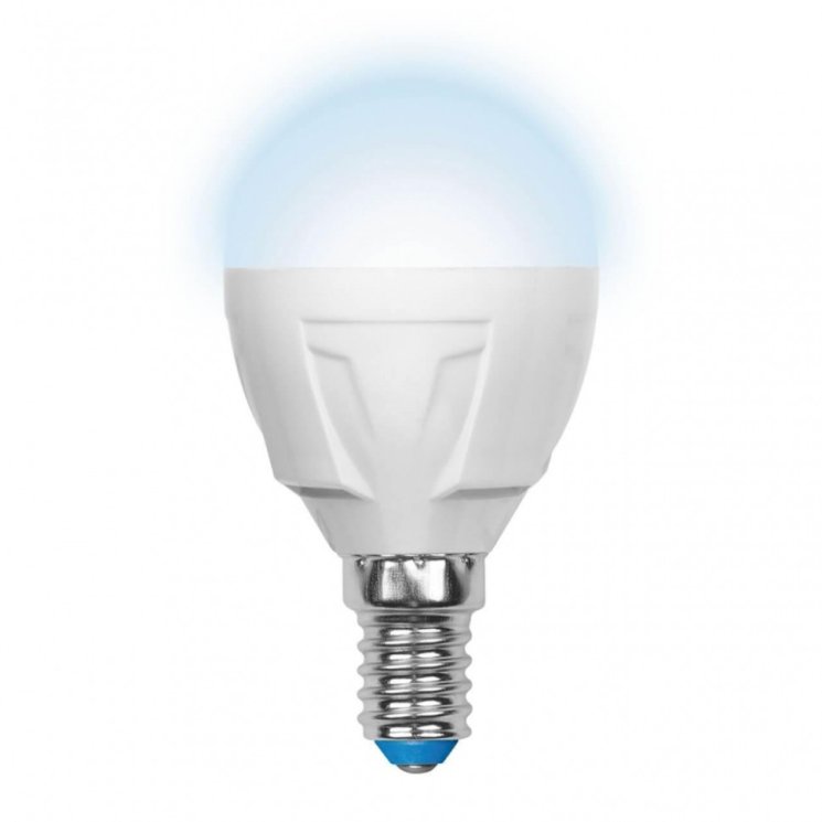 Светодиодная лампа E14 7W 4000K (белый) Uniel LED-G45 7W-NW-E14-FR PLP01WH (UL-00002417)